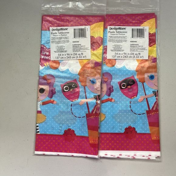 DESIGNWARE LALALOOPSY Plastic Table Covers X2 Girl Birthday Party 54”X96” New - Picture 3 of 4